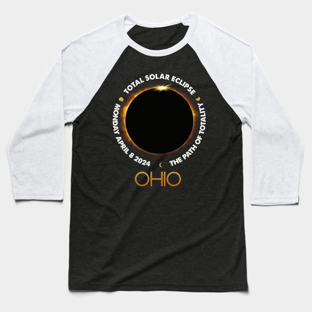 OHIO Total Solar Eclipse 2024 American Totality April 8 Baseball T-Shirt by Sky full of art